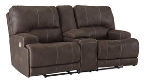 POWER RECLINING LOVESEAT WITH CONSOLE AND ADJUSTABLE HEADREST