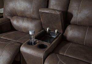 POWER RECLINING LOVESEAT WITH CONSOLE AND ADJUSTABLE HEADREST