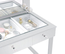 Load image into Gallery viewer, 3-drawer Vanity with Lighting Chrome and White