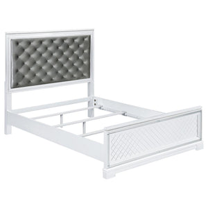 Eleanor Upholstered Tufted Bed White Queen Size