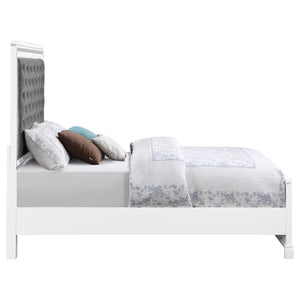 Eleanor Upholstered Tufted Bed White Queen Size