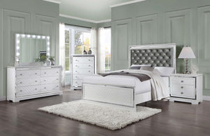 Eleanor White Rectangular Mirror with Light