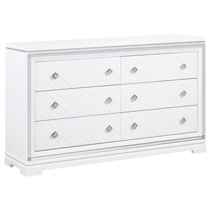 Eleanor Rectangular 6-drawer Dresser White