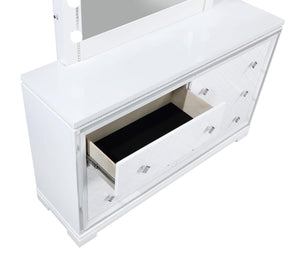 Eleanor White Rectangular Mirror with Light