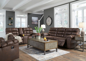 Derwin Reclining Sofa with Drop Down Table