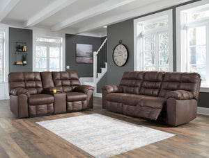 Derwin Reclining Sofa with Drop Down Table