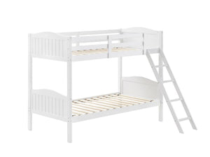 Littleton Twin/Twin Bunk Bed with Ladder White