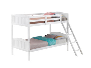 Littleton Twin/Twin Bunk Bed with Ladder White