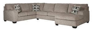 Ballinasloe 3-Piece Sectional with Right Arm Chaise Platinum