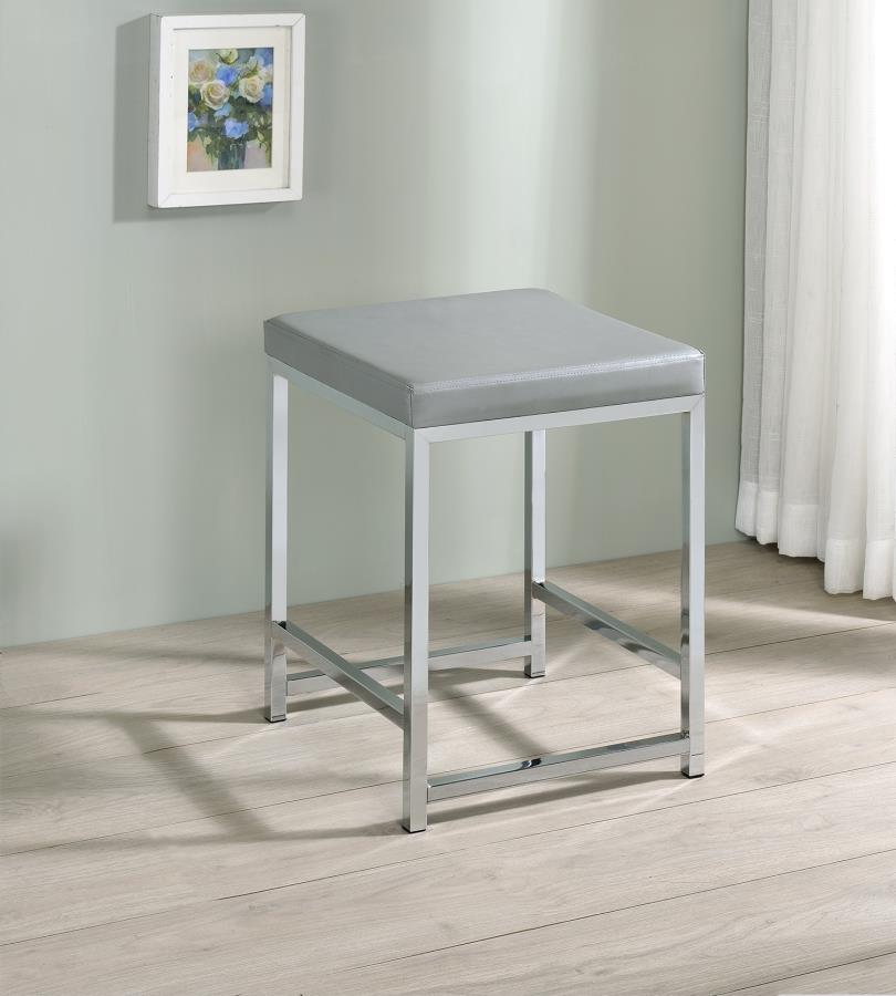 Upholstered Square Padded Cushion Vanity Stool