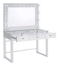 Load image into Gallery viewer, 3-drawer Vanity with Lighting Chrome and White